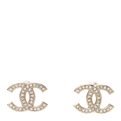 Chanel Crystal CC Earrings Gold 1 of 4