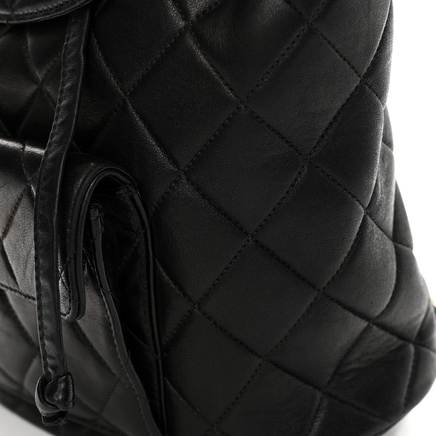 Chanel Lambskin Quilted Drawstring Backpack Black 15 of 15