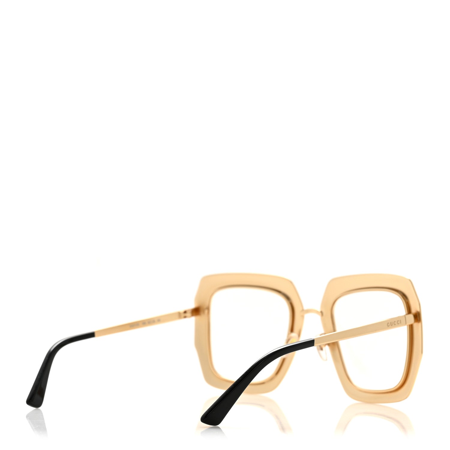 Gucci Metal Acetate Crystal Oversize GG0115S Eyeglasses Gold 4 of 10