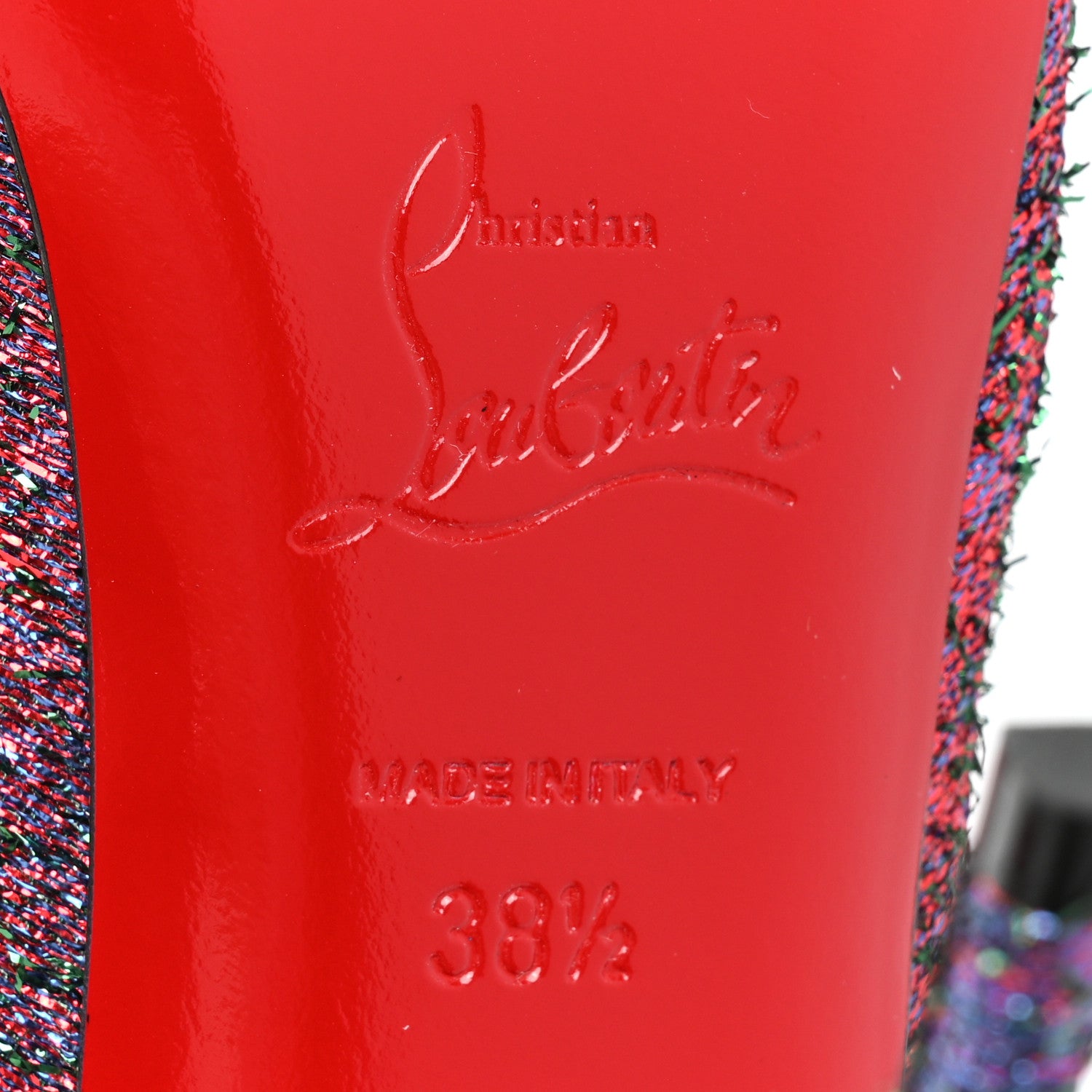 Christian Louboutin Satin So Kate Starlight Booty 100 Ankle Boots 38.5 Purple Multicolor 7 of 8