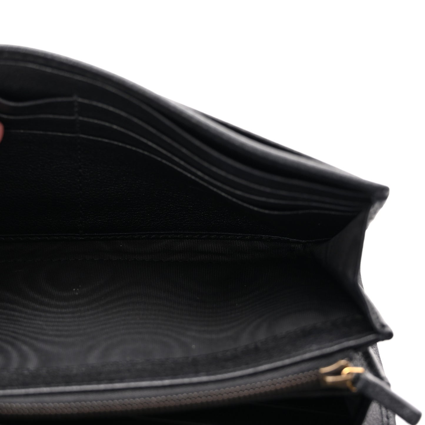 Wonka Grain Calfskin Diana Chain Wallet Black