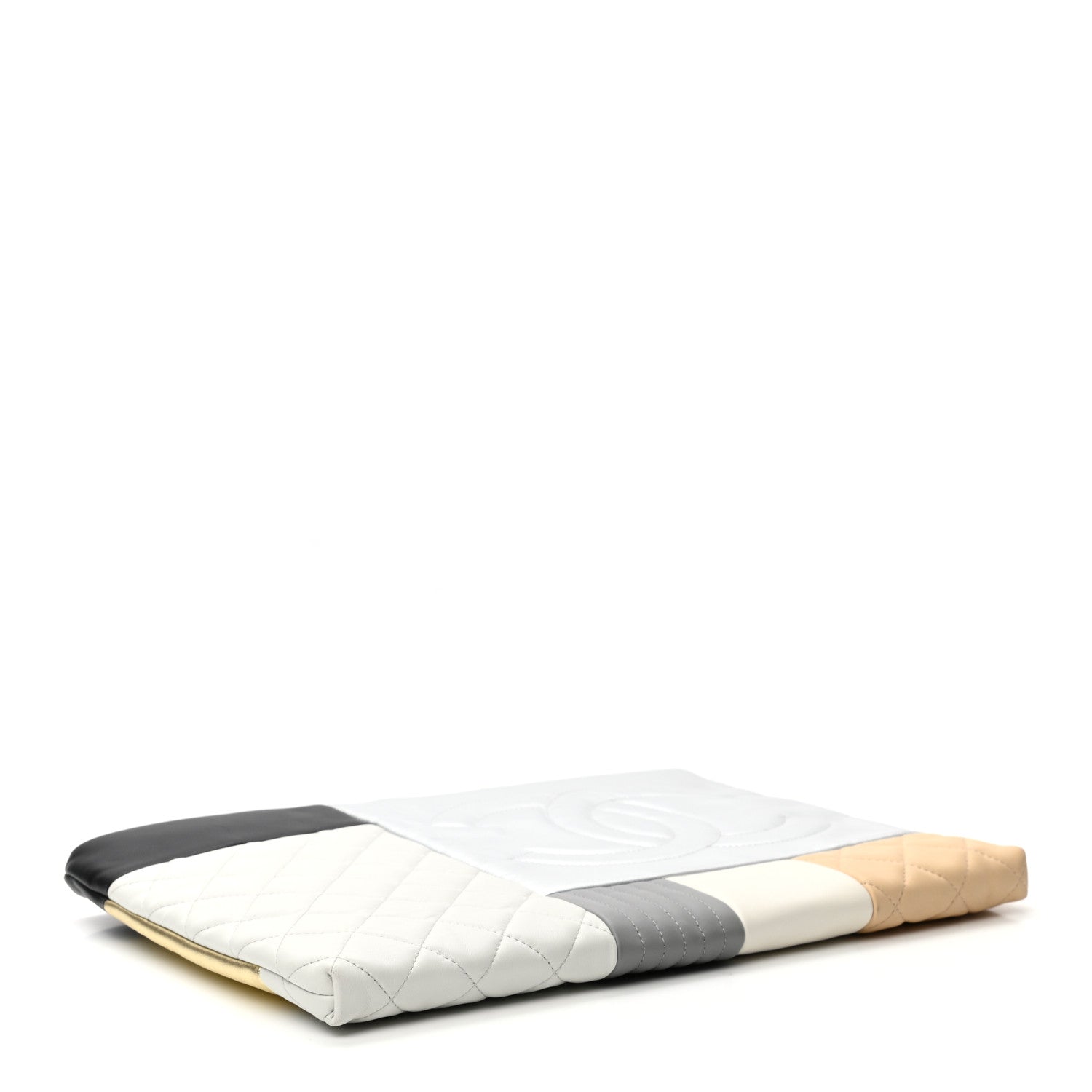Chanel Lambskin Patchwork Medium Cosmetic Case Multicolor Silver 4 of 8