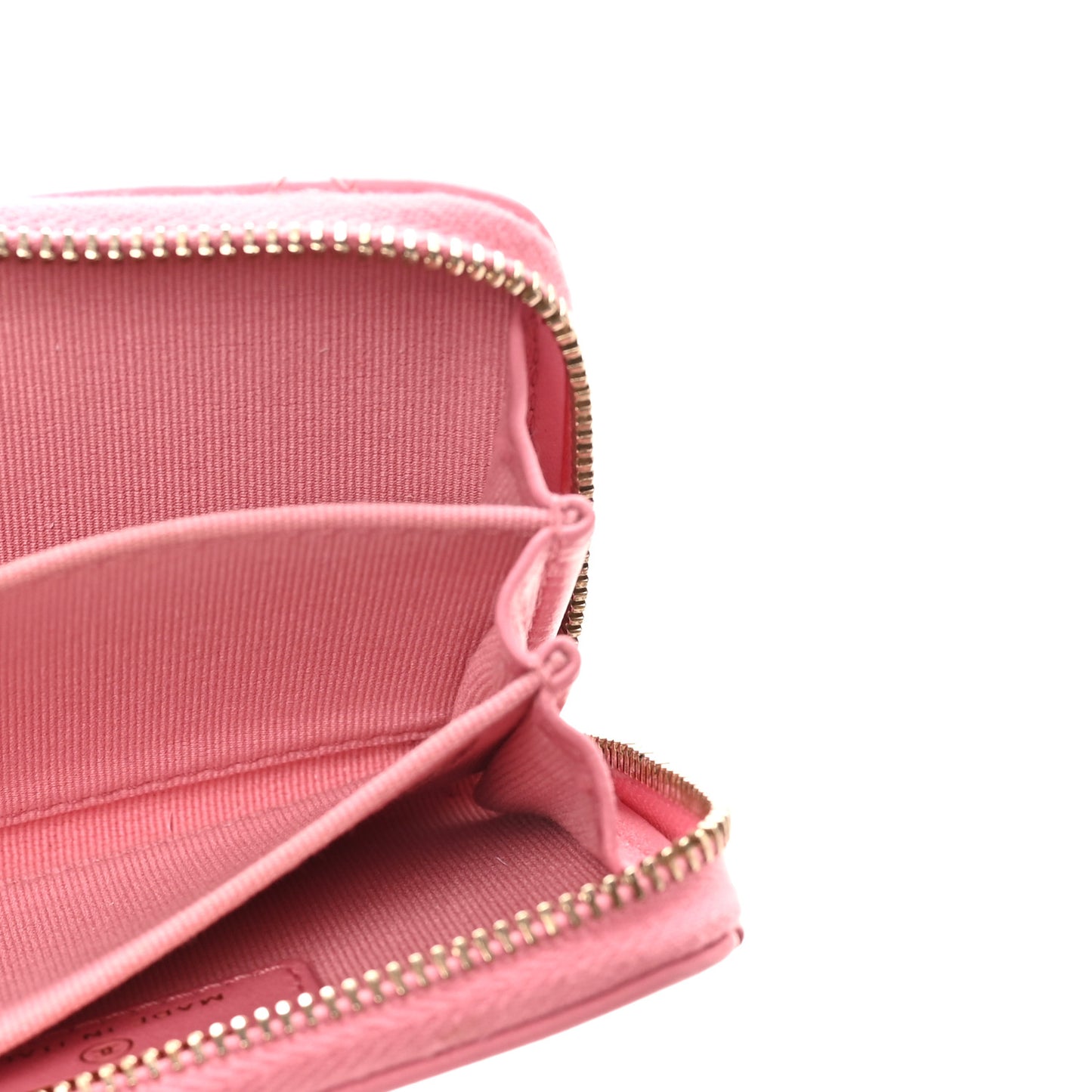 Lambskin Quilted Zip Around Coin Purse Light Pink