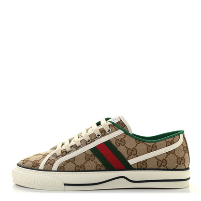 Gucci GG Monogram Web Womens 1977 Tennis Sneakers 39 Beige Ebony Mystic White 1 of 7