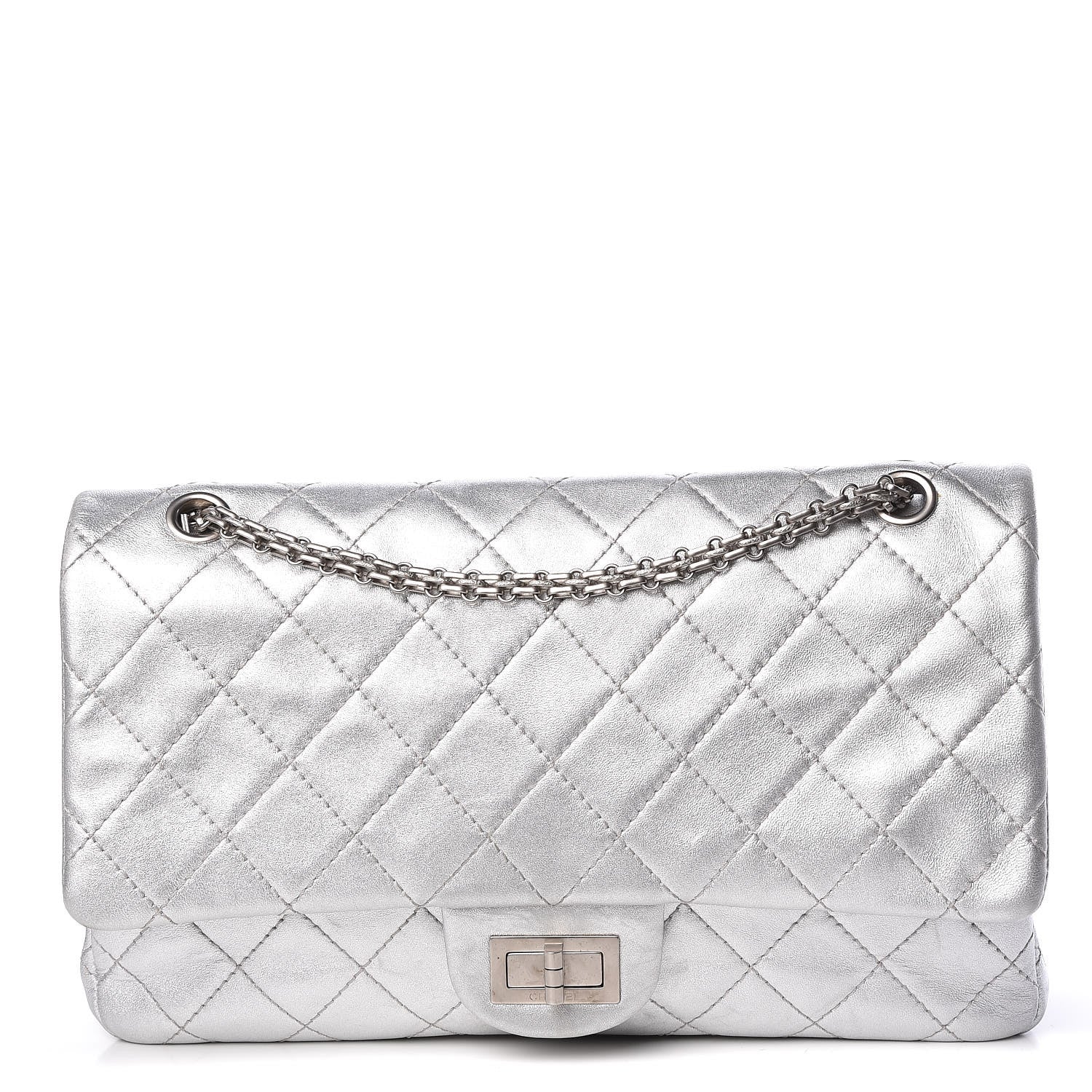 Chanel Metallic Lambskin Quilted 2.55 Reissue 227 Flap Silver 1 of 17
