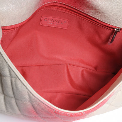 Chanel Caviar Quilted Ombre Jumbo Single Flap White Rose Pink 7 of 9
