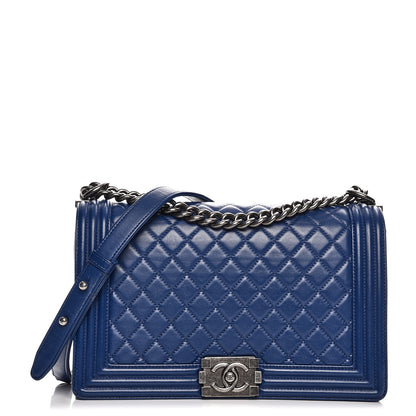 Chanel Lambskin Quilted New Medium Boy Flap Dark Blue 1 of 15