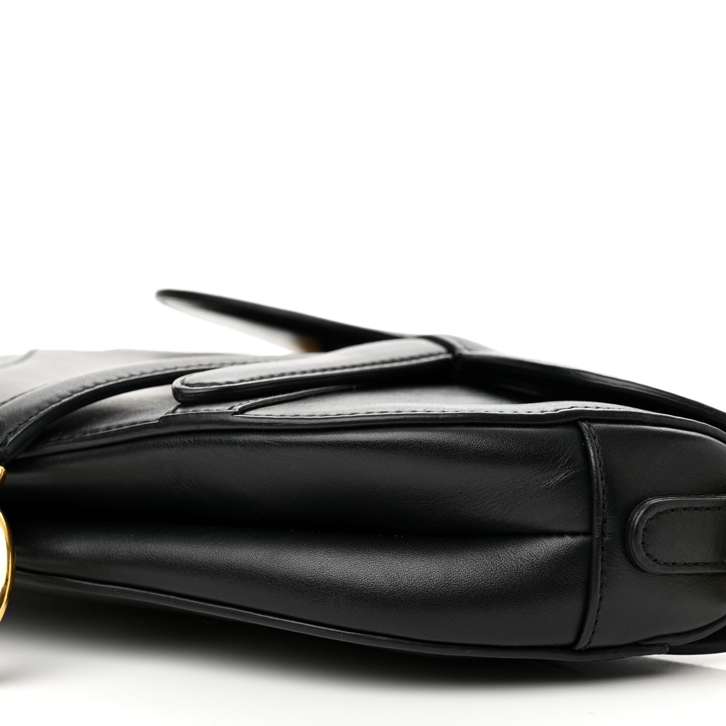 Calfskin Mini Saddle Bag Black