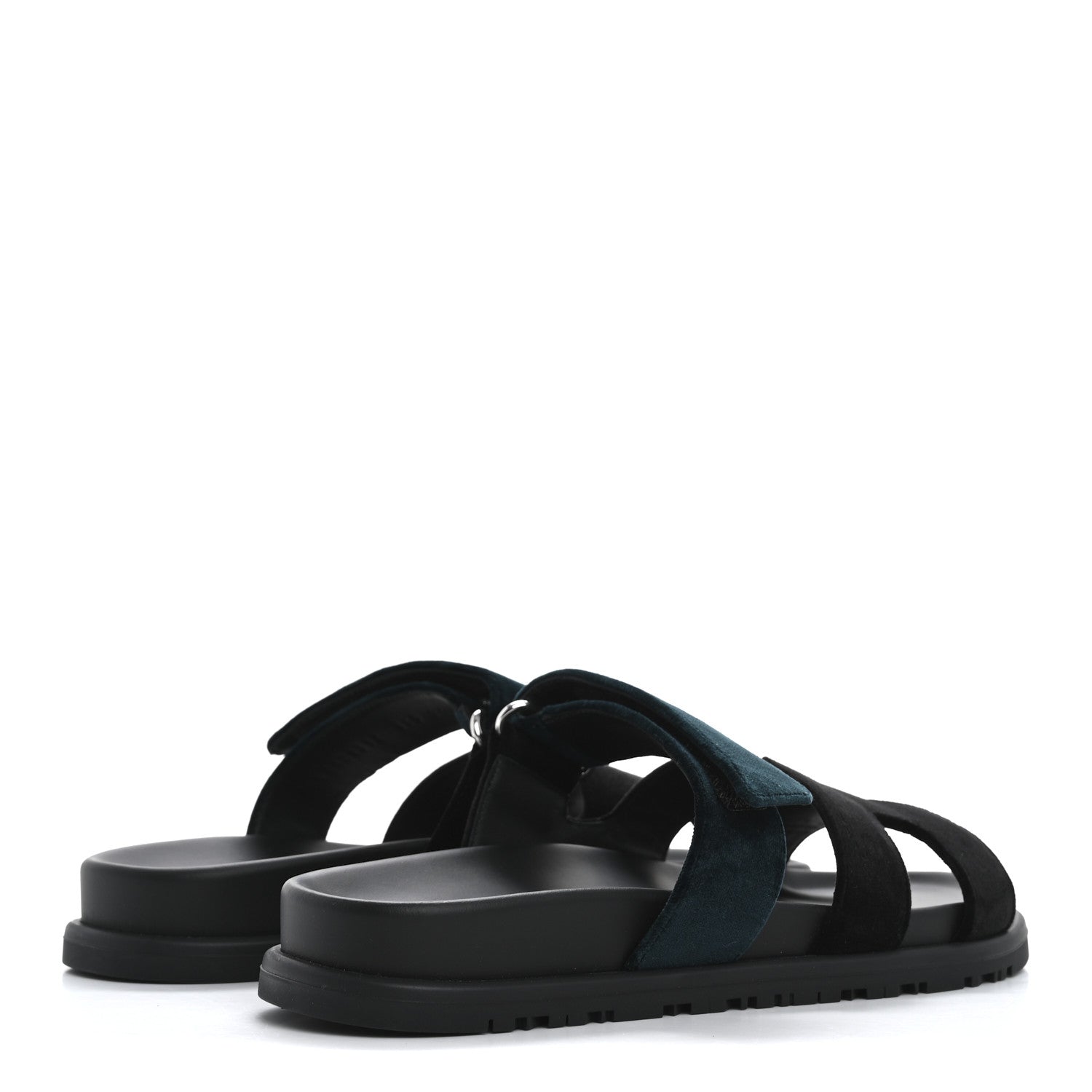 Hermes Velvet Womens Chypre Sandals 36 Black Vert Mousse 36.5 Black Vert Mousse 5 of 9