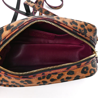 Salvatore Ferragamo Grained Calfskin Leopard Print Camera Bag Brown 6 of 11