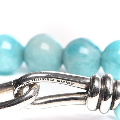 Tiffany Sterling Silver Amazonite Paloma Picasso Knot Bead Bracelet 4 of 7