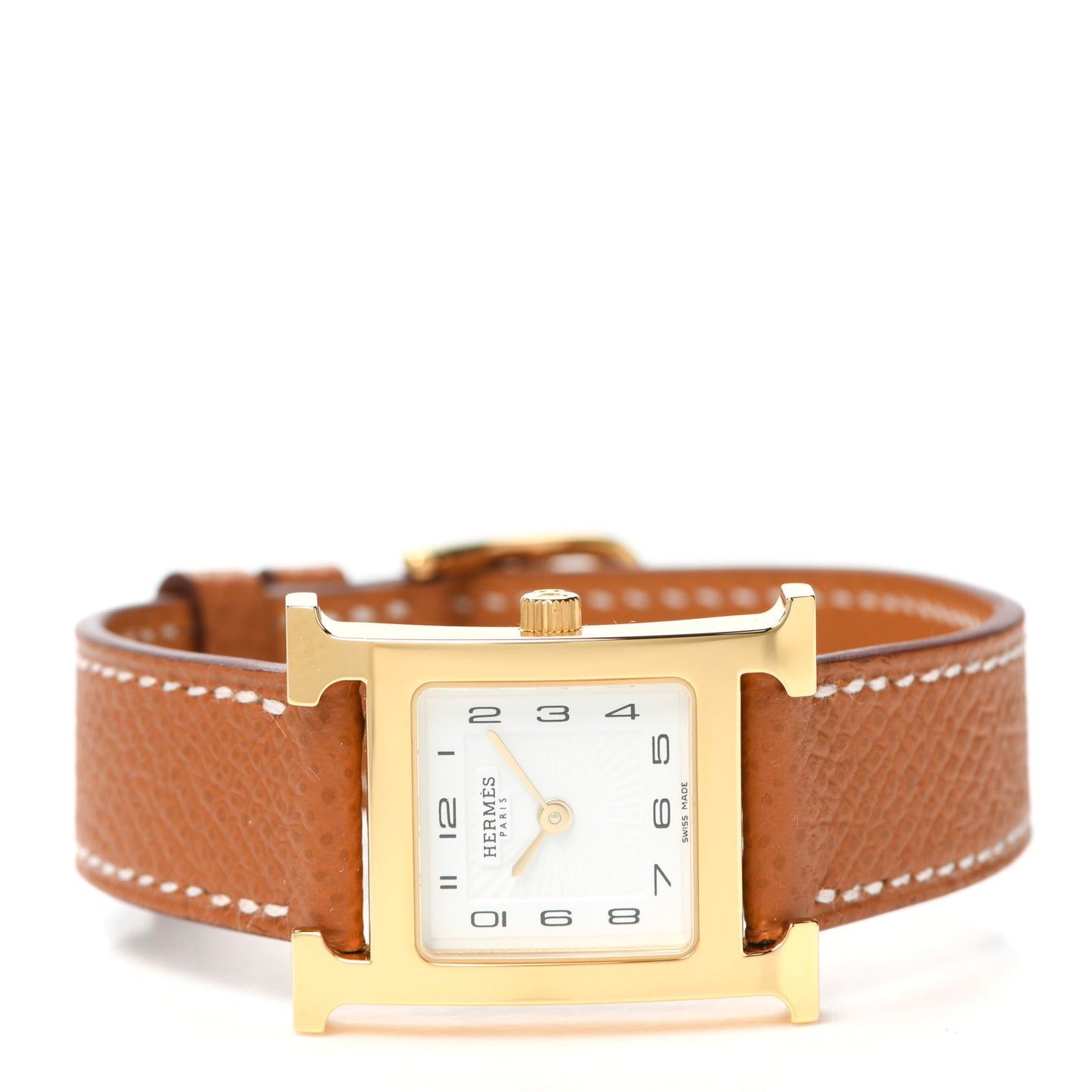 Stainless Steel Epsom 21mm Heure H Hour Quartz Watch Gold