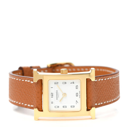 Hermes Stainless Steel Epsom 21mm Heure H Hour Quartz Watch Gold 2 of 5