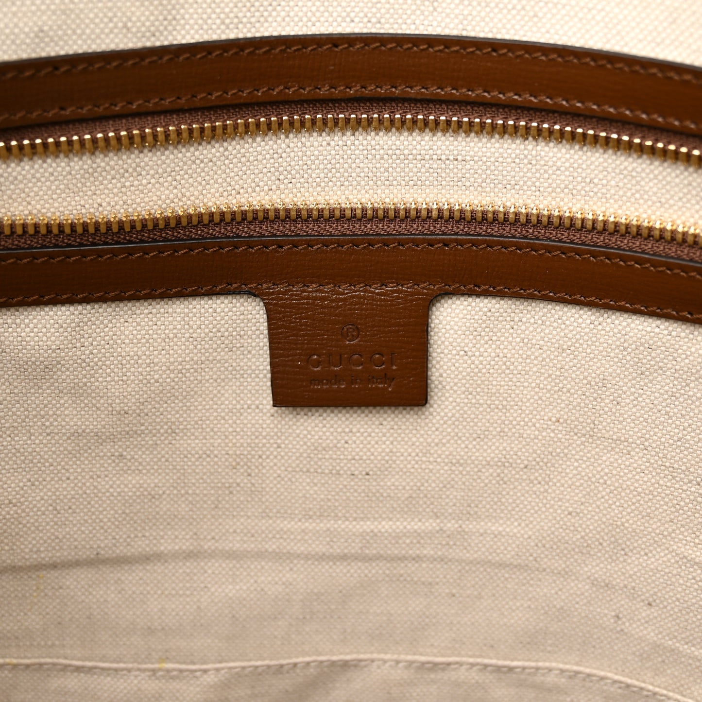 GG Supreme Monogram Azalea Calfskin Large Horsebit 1955 Duffle Bag Beige Ebony Brown Sugar