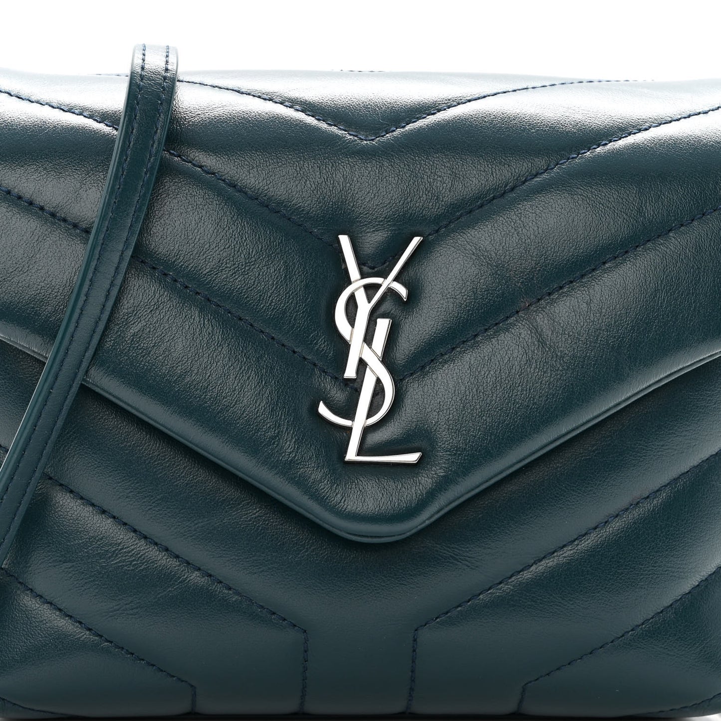 Calfskin Y Quilted Monogram Toy Loulou Satchel Dark Green