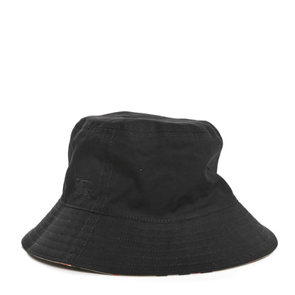 Burberry Cotton Gabardine Vintage Check Reversible Bucket Hat L Black Sand 8 of 15