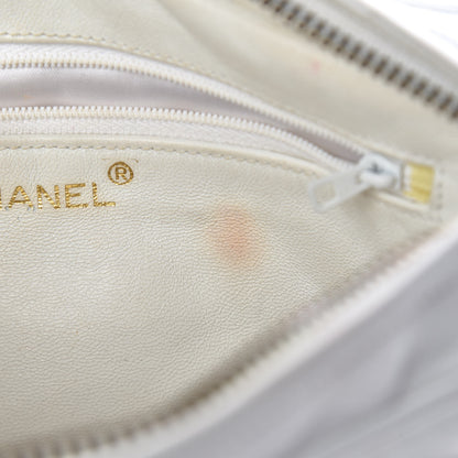 Chanel Lambskin Chevron Quilted Medium Tassel Camera Case White 11 of 21