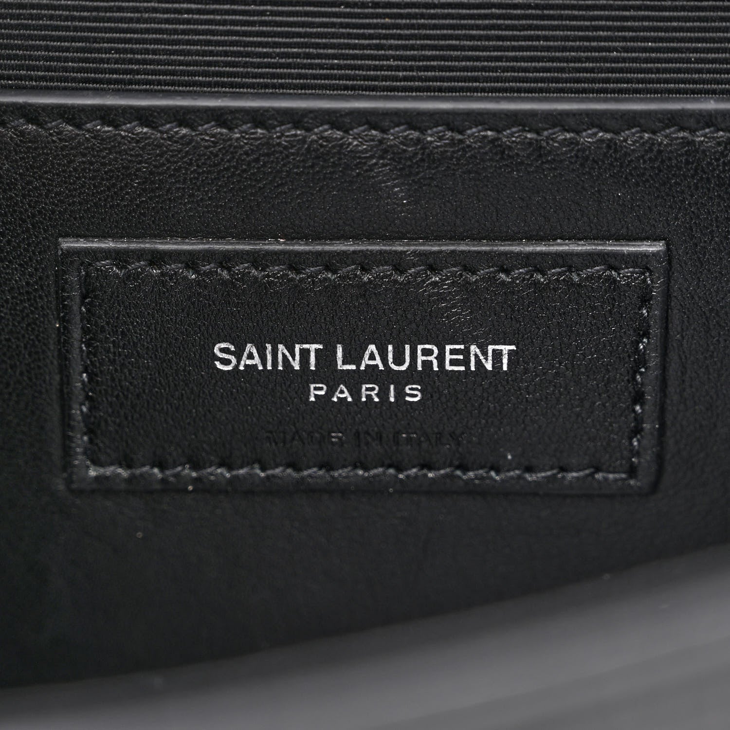 Saint Laurent Calfskin Crocodile Embossed Medium Classic Monogram Kate Tassel Satchel Black 6 of 10