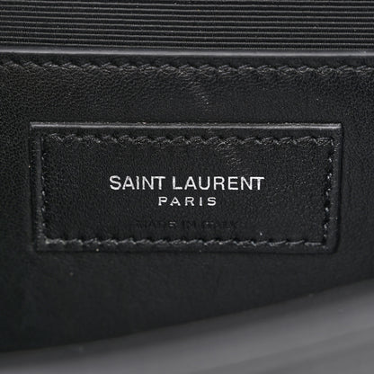 Saint Laurent Calfskin Crocodile Embossed Medium Classic Monogram Kate Tassel Satchel Black 6 of 10