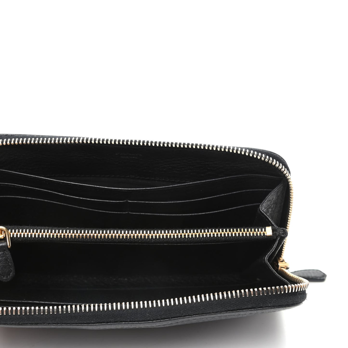 Vitello Daino Zip Around Wallet Black