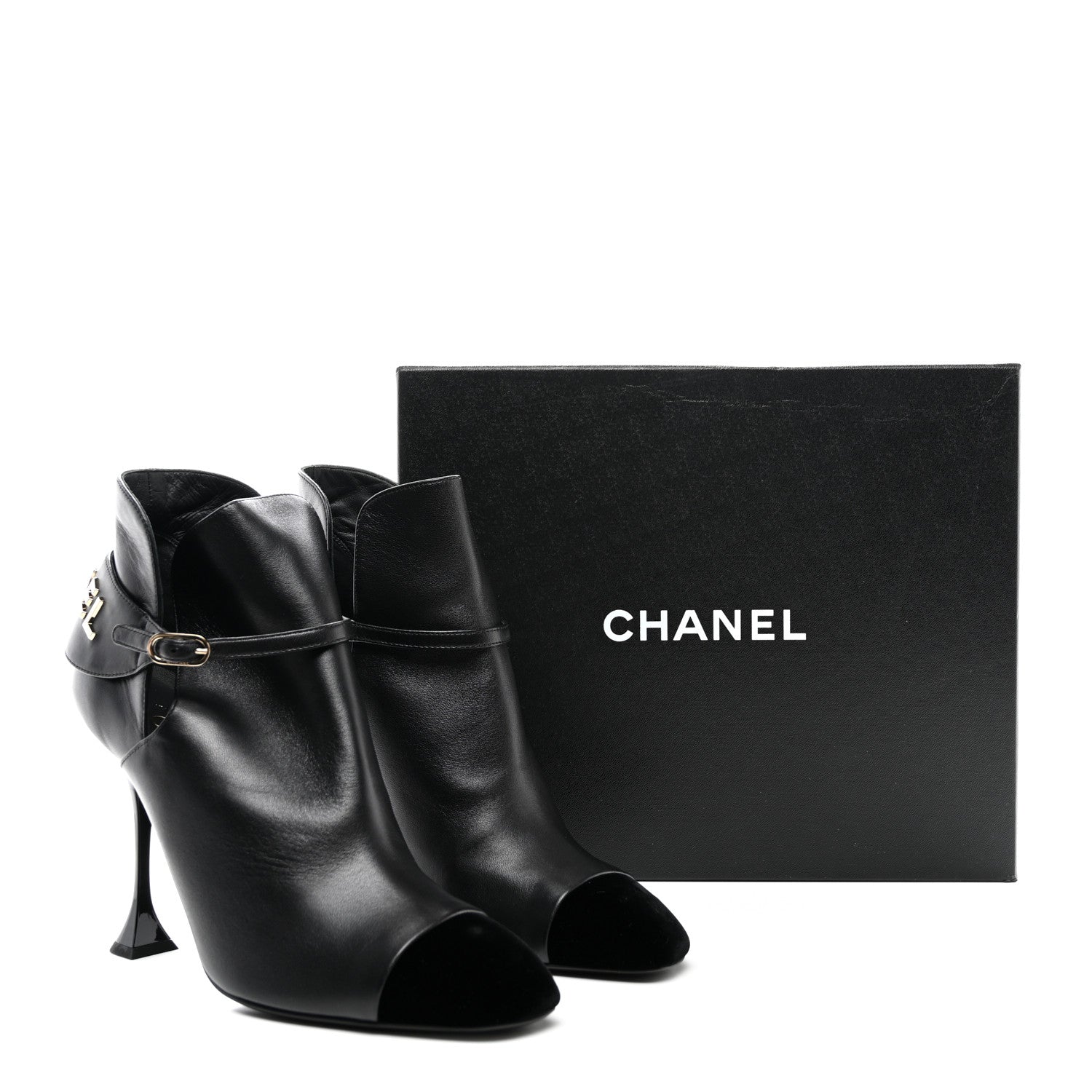 Chanel Lambskin Velvet Cap Toe Ankle Boots 41 Black 10 of 10
