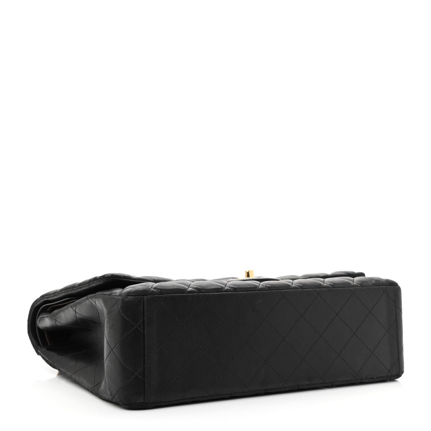 Lambskin Quilted Maxi Double Flap Black