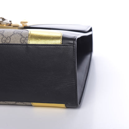 Gucci Nappa GG Supreme Monogram Medium Osiride Top Handle Bag Black Oro Vecchio Beige Ebony 10 of 15