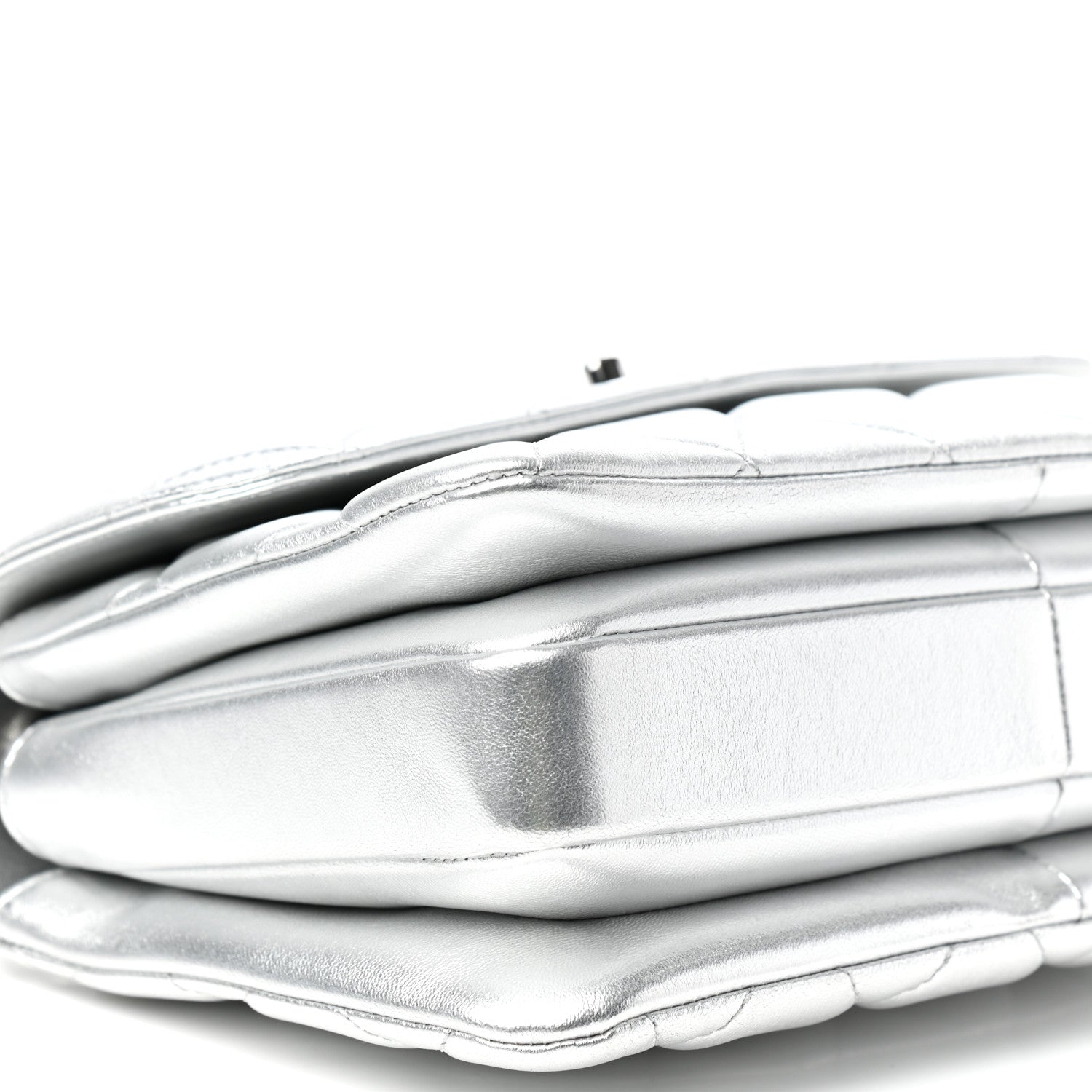 Chanel Metallic Lambskin Quilted Small Trendy CC Flap Dual Handle Bag Silver 8 of 10