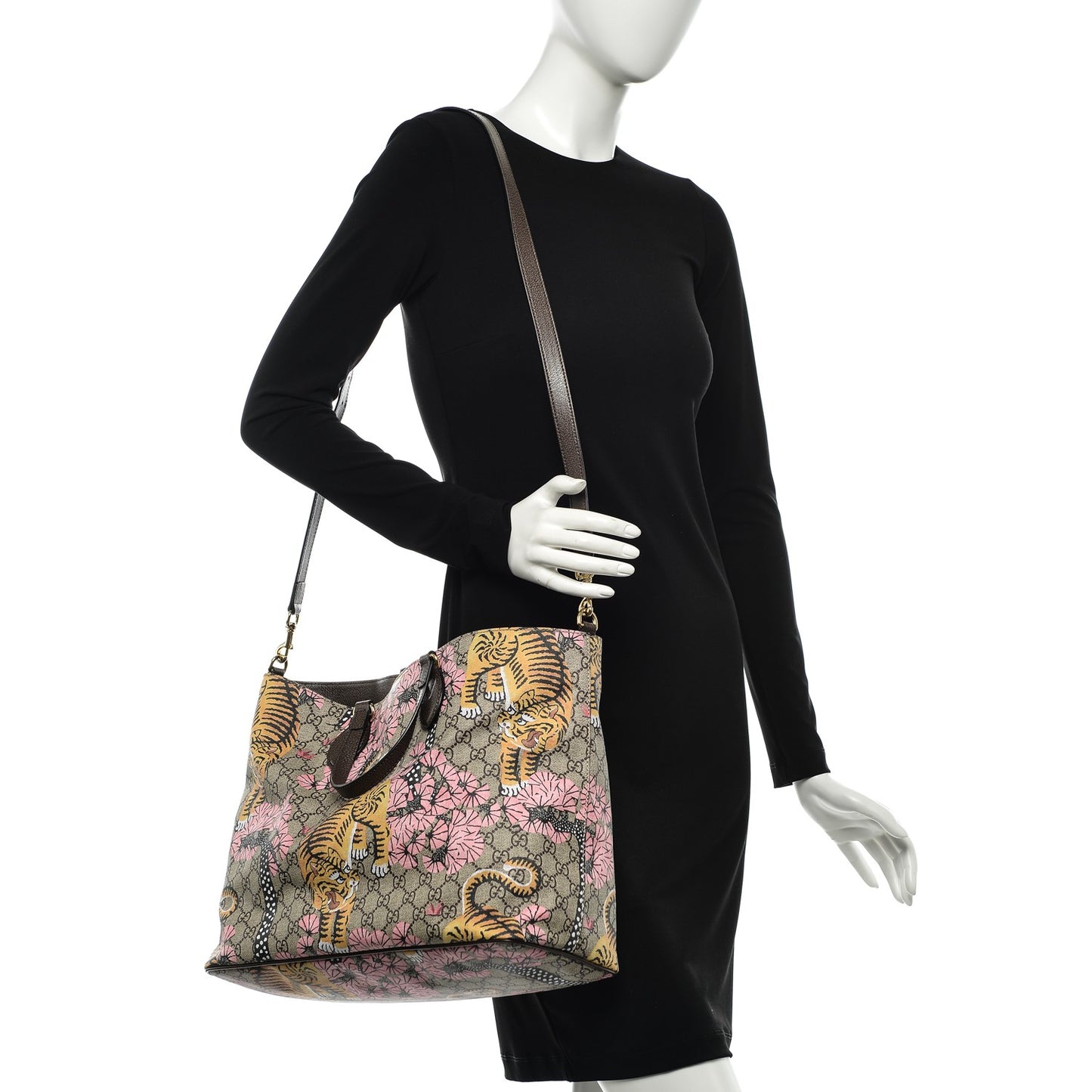 Soft GG Supreme Monogram Bengal Medium Crossbody Tote Beige Pink