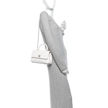 Chanel Caviar Quilted Mini Coco Handle Flap White 2 of 10
