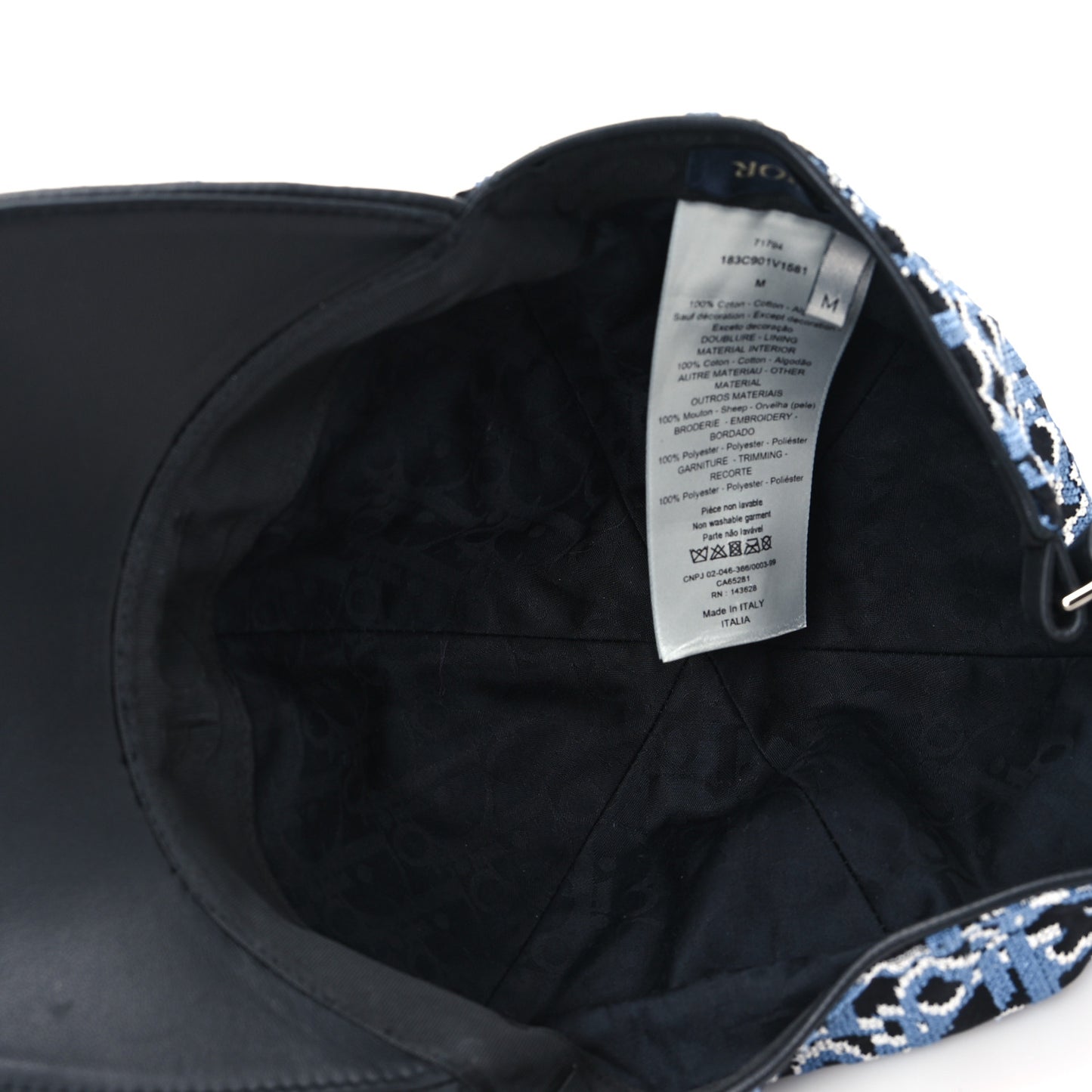 Cotton Oblique Jacquard Baseball Cap M Blue