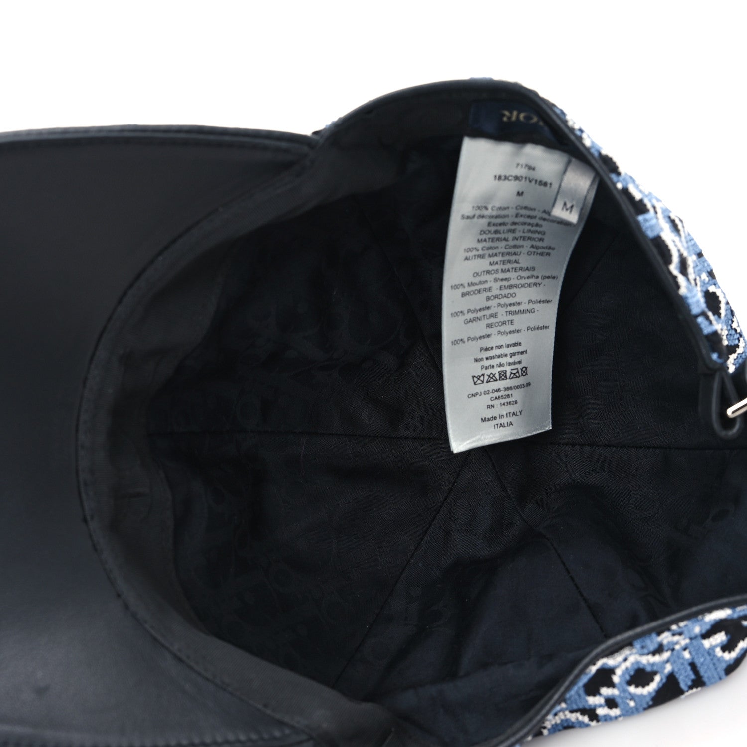 Christian Dior Cotton Oblique Jacquard Baseball Cap M Blue 7 of 9