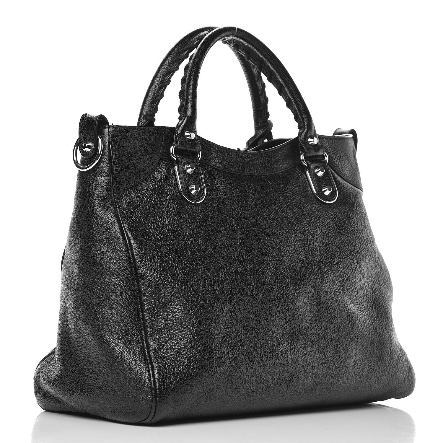 Balenciaga Chevre Silver Metallic Edge Hardware Velo Black 3 of 10