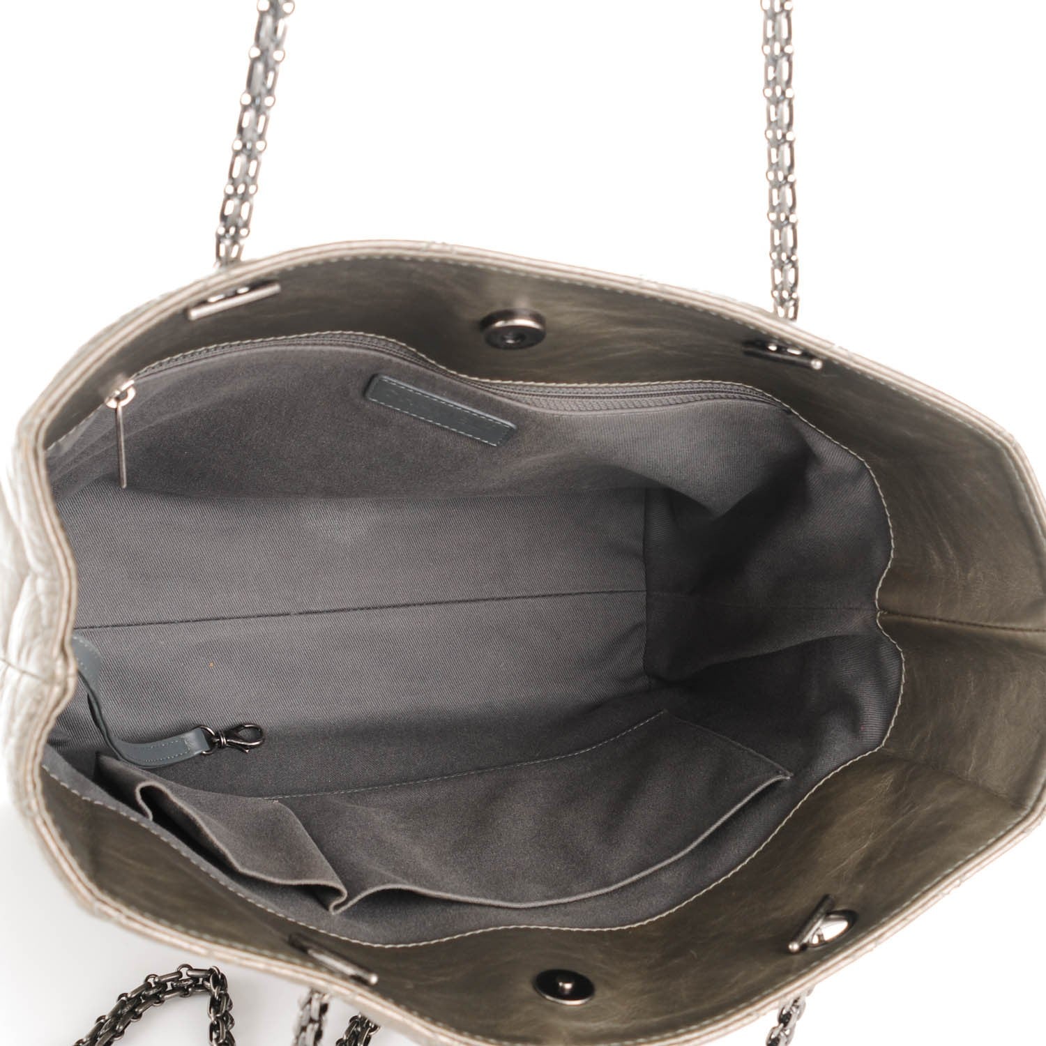 Chanel Aged Calfskin Quilted Reissue 2.55 Tote Dark Silver 5 of 7