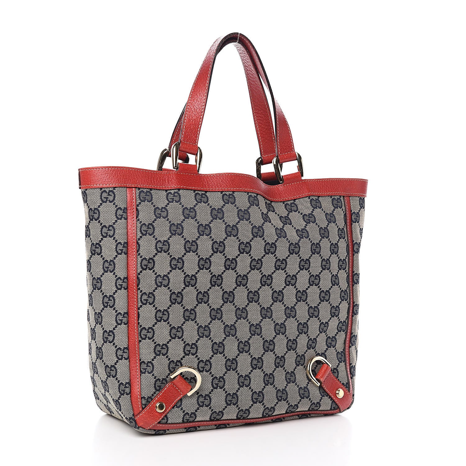 Gucci Monogram Abbey Small Tote Navy Red 3 of 13