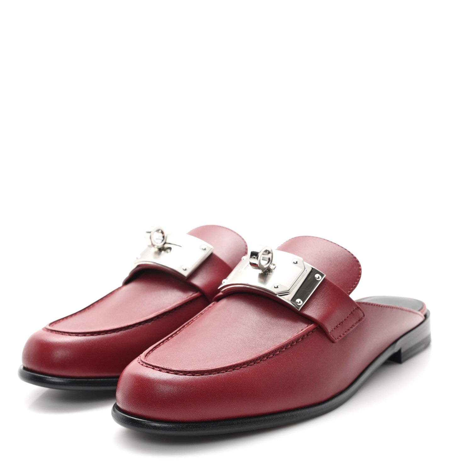 Hermes Calfskin Iota Mules 39 Rouge H 4 of 10