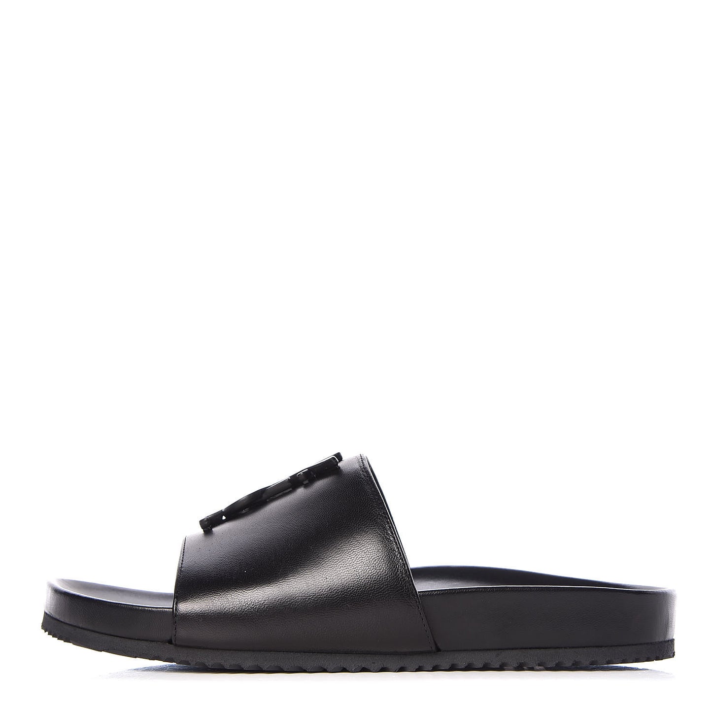 Calfskin Monogram Joan Slide Sandals 35.5 Black