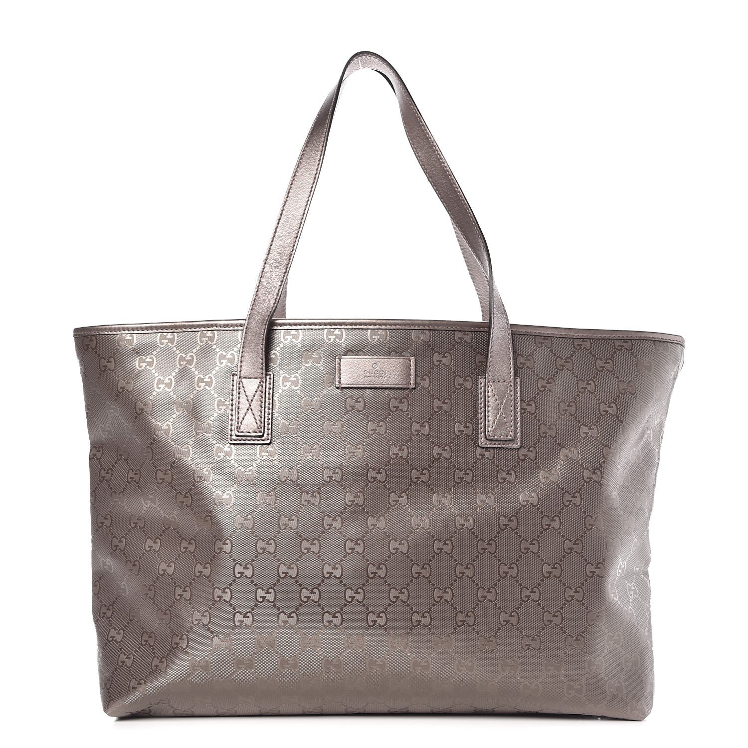 Gucci Imprime Monogram Medium Zippered Shopping Tote Pewter 1 of 10