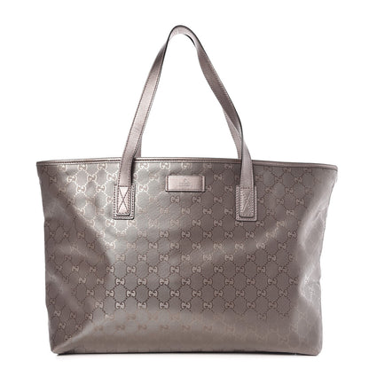 Gucci Imprime Monogram Medium Zippered Shopping Tote Pewter 1 of 10