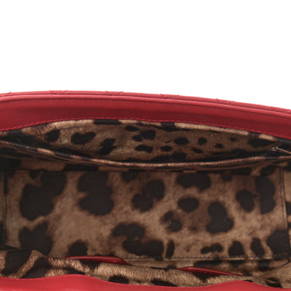 Dolce & Gabbana Lambskin Watersnake Embellished Lucia Shoulder Bag Red 15 of 19