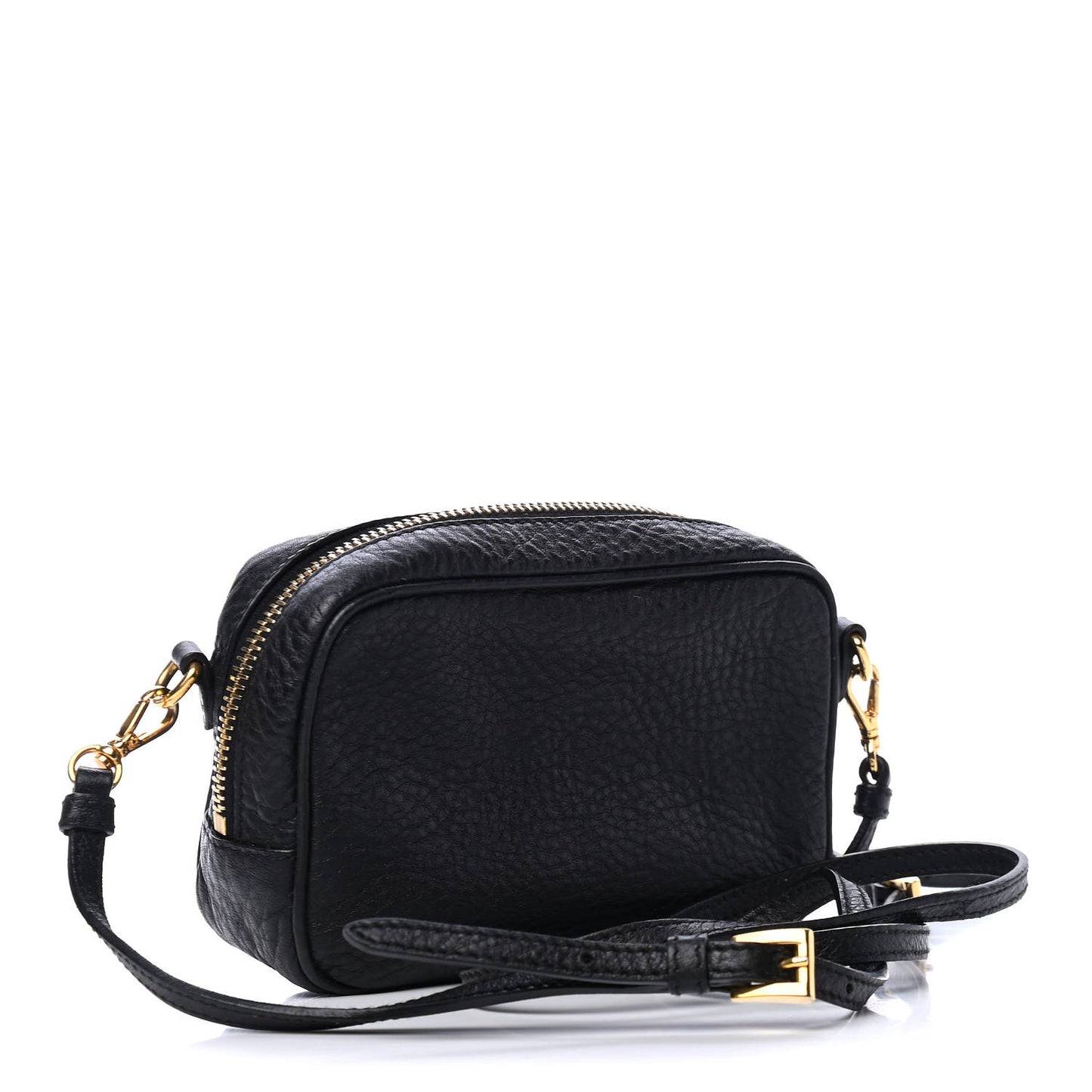 Pebbled Calfskin Pochette Bag Black