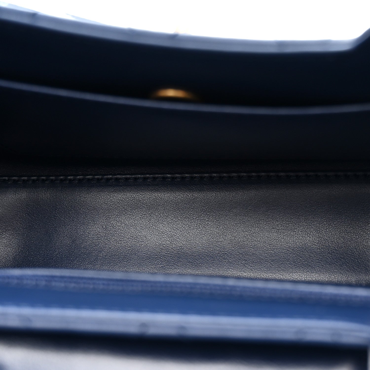 Chanel Shiny Aged Calfskin Quilted Nano Kelly Shopper Dark Blue Dark Blue 5 of 11