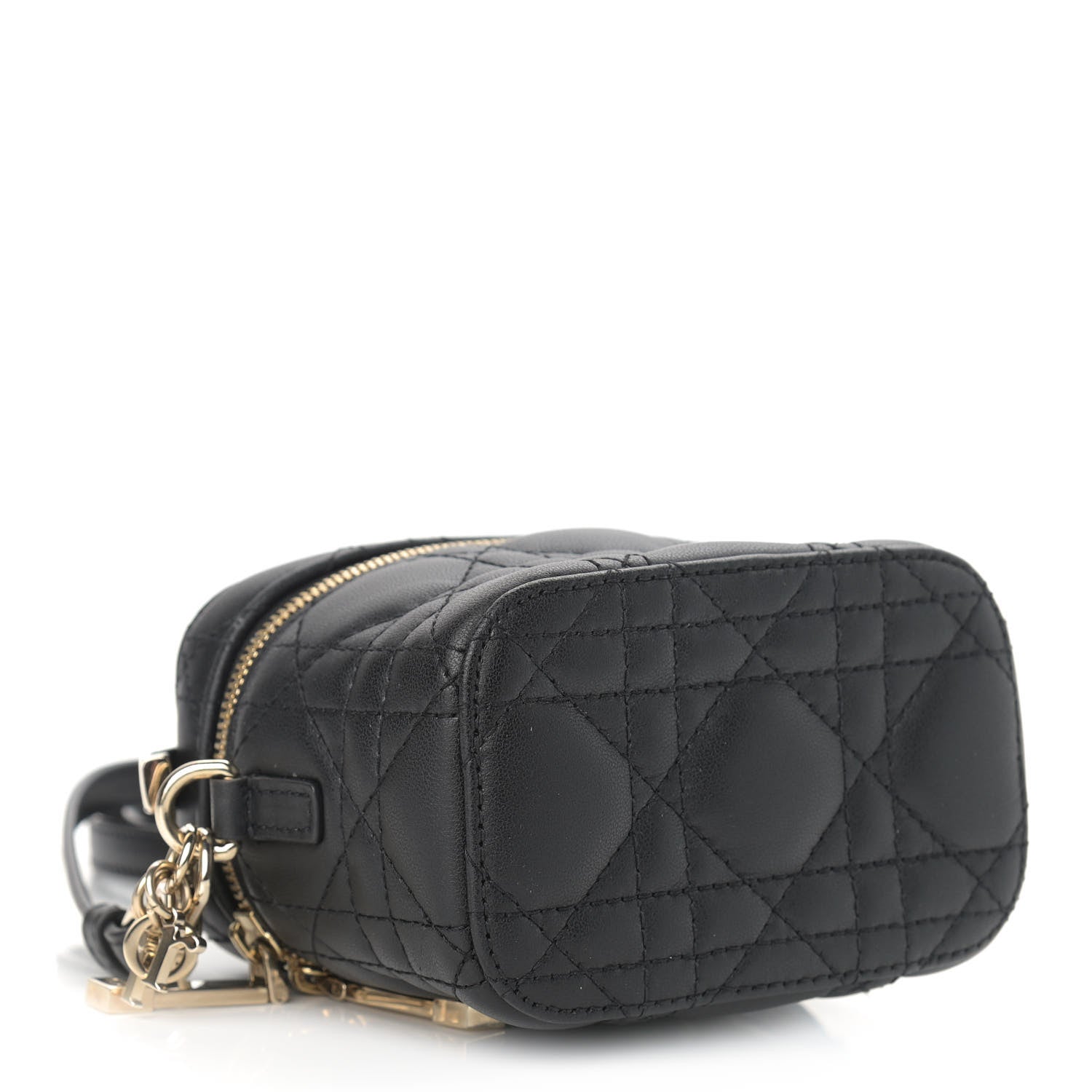 Christian Dior Lambskin Cannage Micro Lady Dior Vanity Case Black 4 of 9