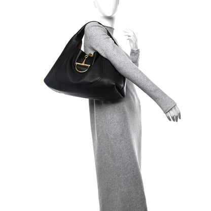 Gucci Grained Calfskin Softbit Maxi Shoulder Bag Black 2 of 10