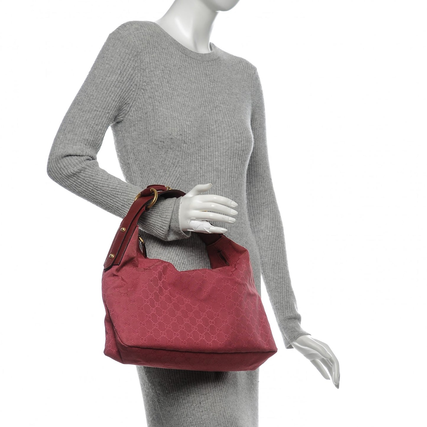 Monogram Medium Horsebit Chain Hobo Fuchsia