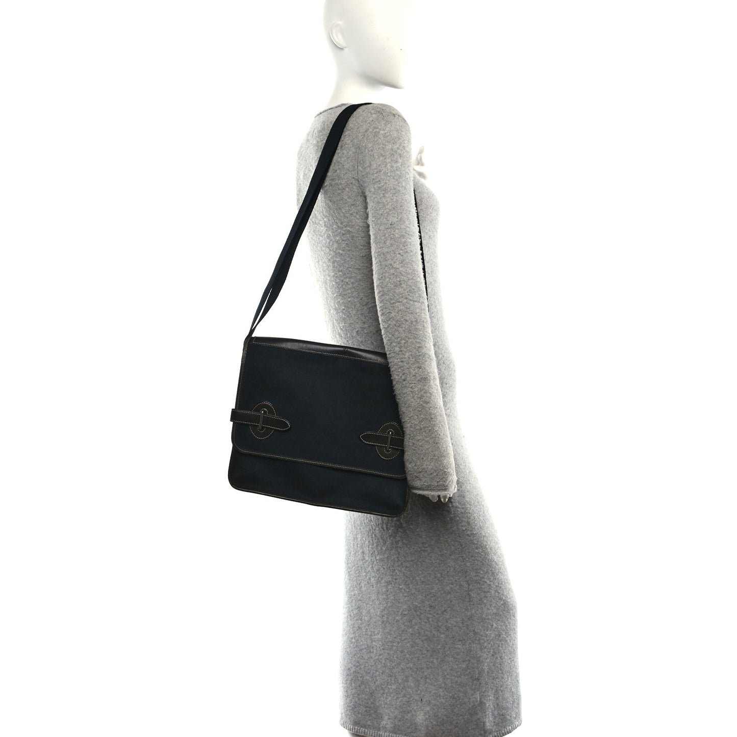 Toile Officier Buenaventura Messenger Bag Black