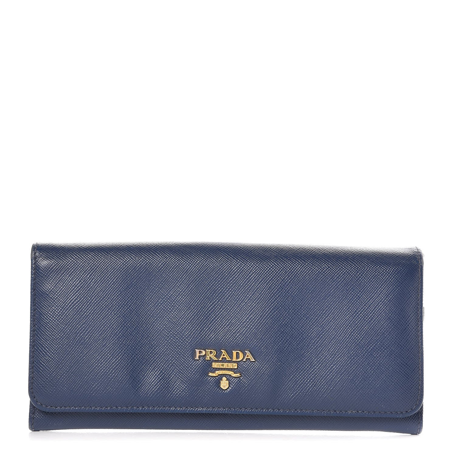 Prada Saffiano Metal Continental Flap Wallet Bleuette 1 of 13