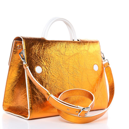 Christian Dior Metallic Calfskin Large Diorever Flap Orange 3 of 8