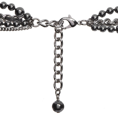 Chanel Pearl Chain Strass CC Long Multistrand Necklace Dark Grey 3 of 6