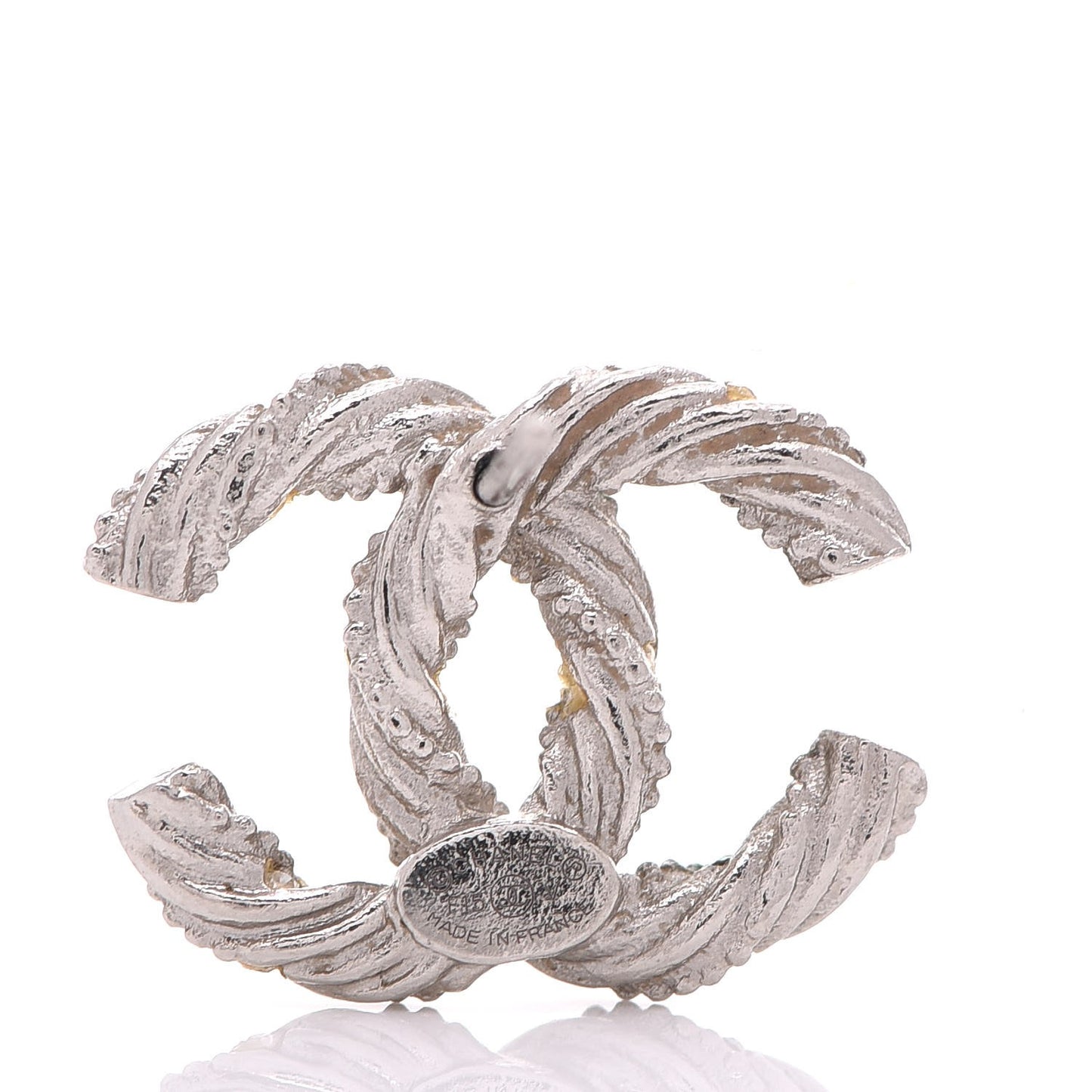 Crystal CC Twisted Earrings Silver